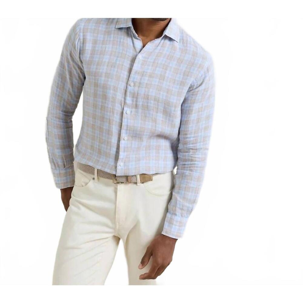 NEW PETER MILLAR milo shirt in blue